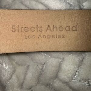 Streets Ahead Neutral Tan Upper with Cream Shearling Women’s Belt cowhide look